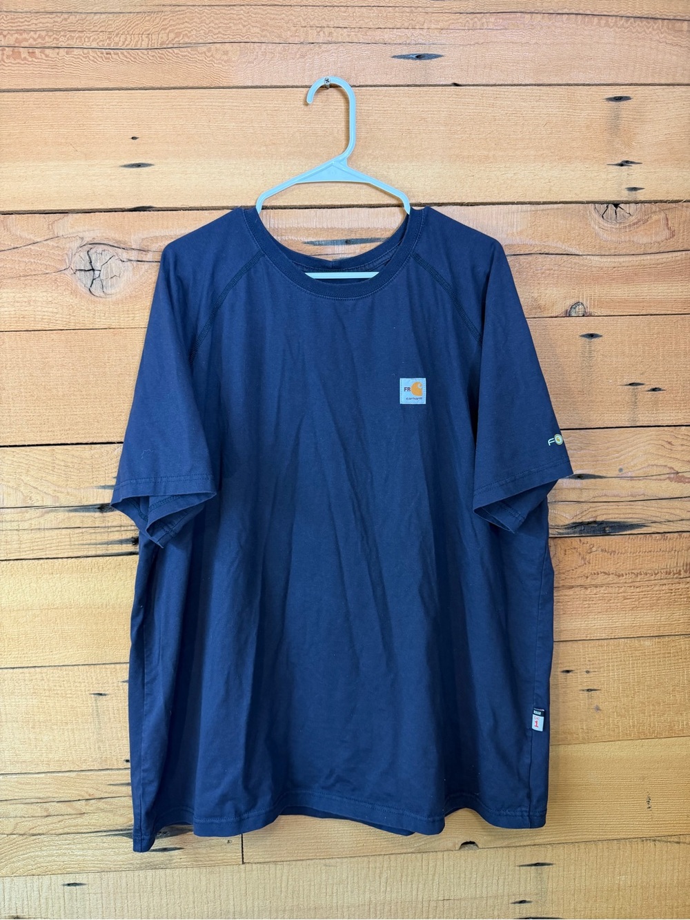 Carhartt Navy Short-Sleeve Work Tee with Logo Patch